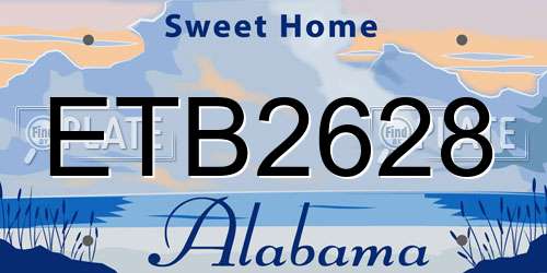 ETB2628 Alabama License Plate