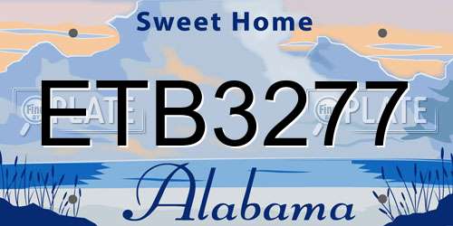 ETB3277 Alabama License Plate