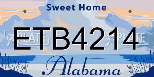 ETB4214 Alabama License Plate