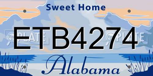 ETB4274 Alabama License Plate