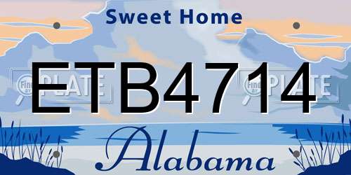ETB4714 Alabama License Plate