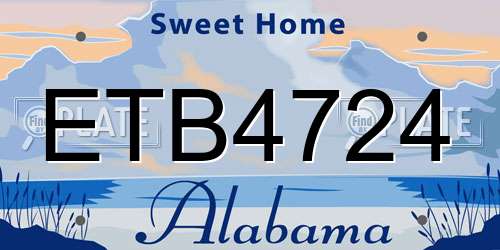 ETB4724 Alabama License Plate