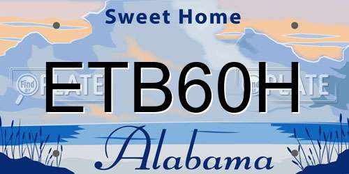 ETB60H Alabama License Plate