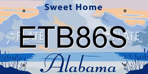 ETB86S Alabama License Plate