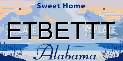 ETBETTT Alabama License Plate
