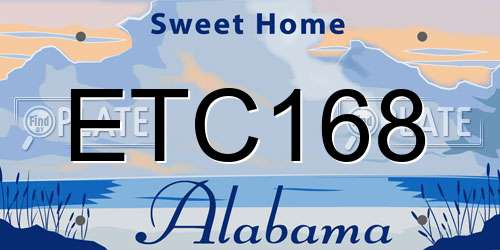ETC168 Alabama License Plate