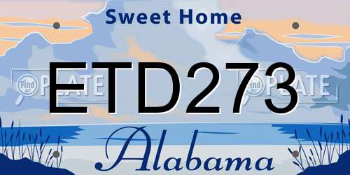ETD273 Alabama License Plate