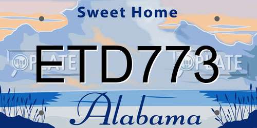 ETD773 Alabama License Plate