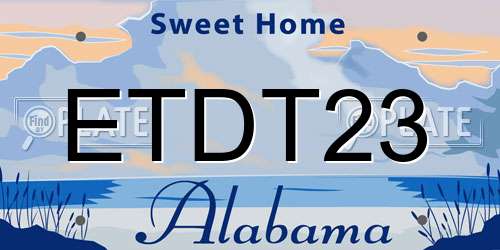 ETDT23 Alabama License Plate