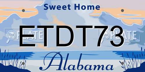 ETDT73 Alabama License Plate