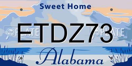 ETDZ73 Alabama License Plate