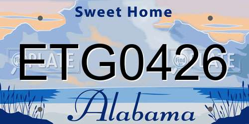ETG0426 Alabama License Plate