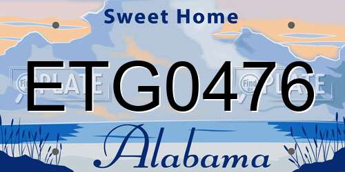 ETG0476 Alabama License Plate