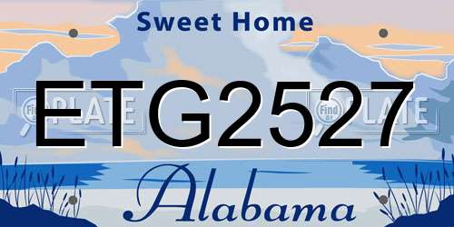 ETG2527 Alabama License Plate