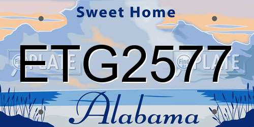 ETG2577 Alabama License Plate