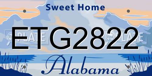ETG2822 Alabama License Plate