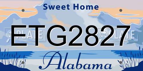 ETG2827 Alabama License Plate
