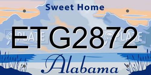 ETG2872 Alabama License Plate