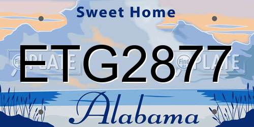 ETG2877 Alabama License Plate
