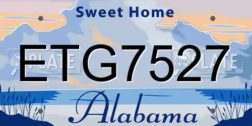 ETG7527 Alabama License Plate
