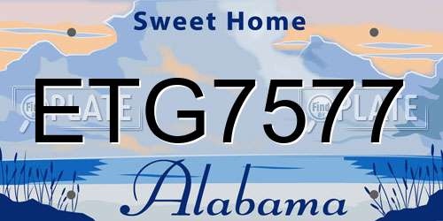 ETG7577 Alabama License Plate