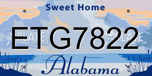 ETG7822 Alabama License Plate