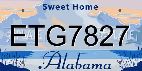 ETG7827 Alabama License Plate