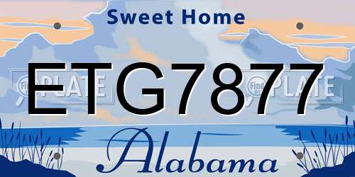 ETG7877 Alabama License Plate