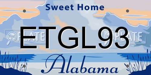 ETGL93 Alabama License Plate