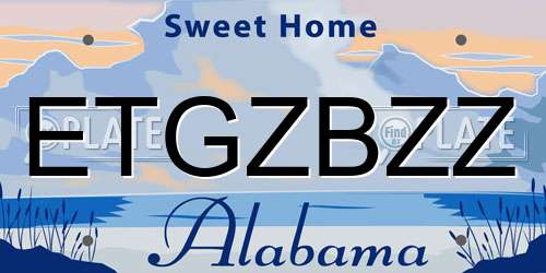 ETGZBZZ Alabama License Plate