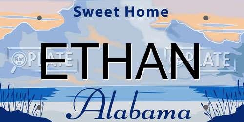 ETHAN Alabama License Plate