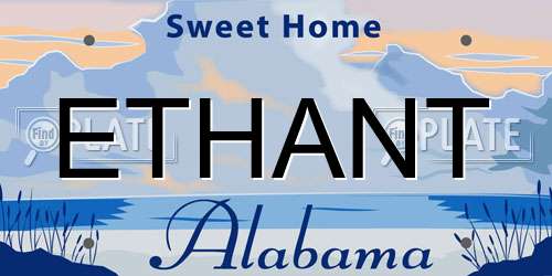 ETHANT Alabama License Plate
