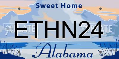 ETHN24 Alabama License Plate