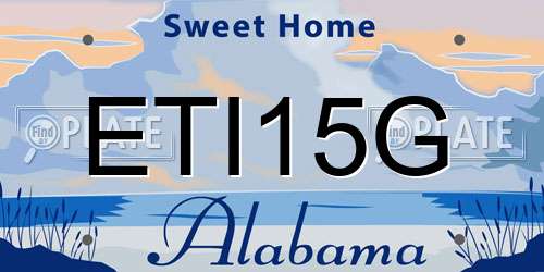ETI15G Alabama License Plate