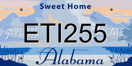 ETI255 Alabama License Plate