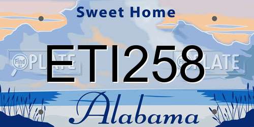 ETI258 Alabama License Plate