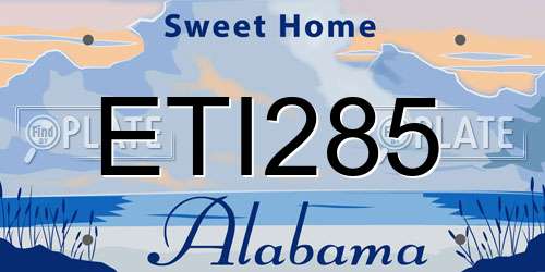 ETI285 Alabama License Plate