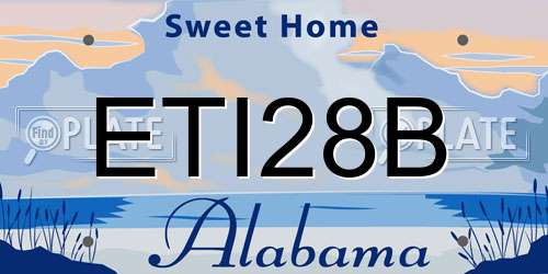 ETI28B Alabama License Plate