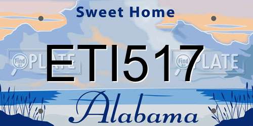 ETI517 Alabama License Plate