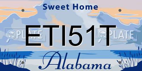 ETI51T Alabama License Plate
