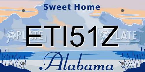 ETI51Z Alabama License Plate