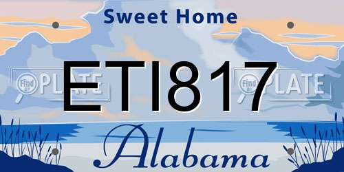 ETI817 Alabama License Plate