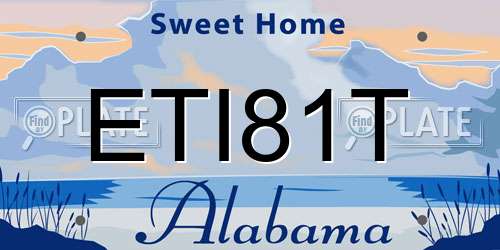 ETI81T Alabama License Plate