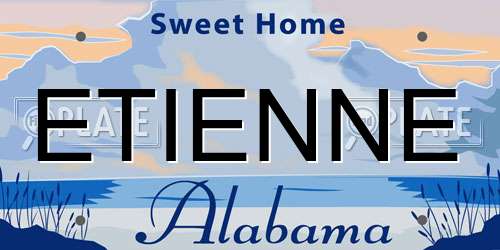 ETIENNE Alabama License Plate