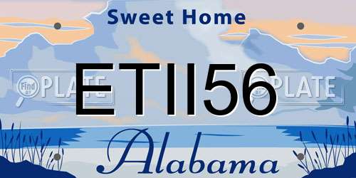 ETII56 Alabama License Plate
