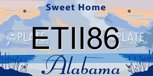 ETII86 Alabama License Plate