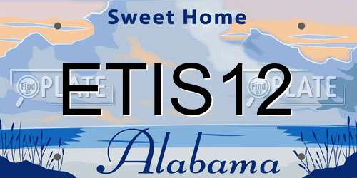 ETIS12 Alabama License Plate