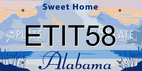 ETIT58 Alabama License Plate