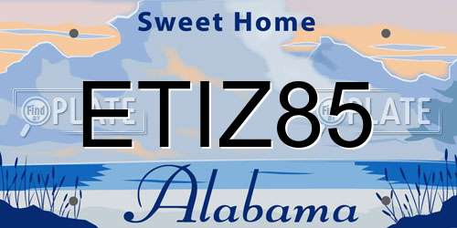ETIZ85 Alabama License Plate