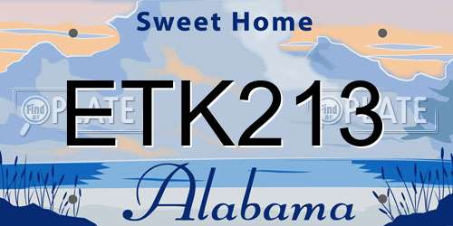 ETK213 Alabama License Plate